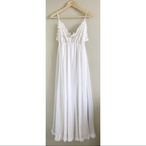 Vintage Tosca Lingerie White Sheer Maxi Slip Dress